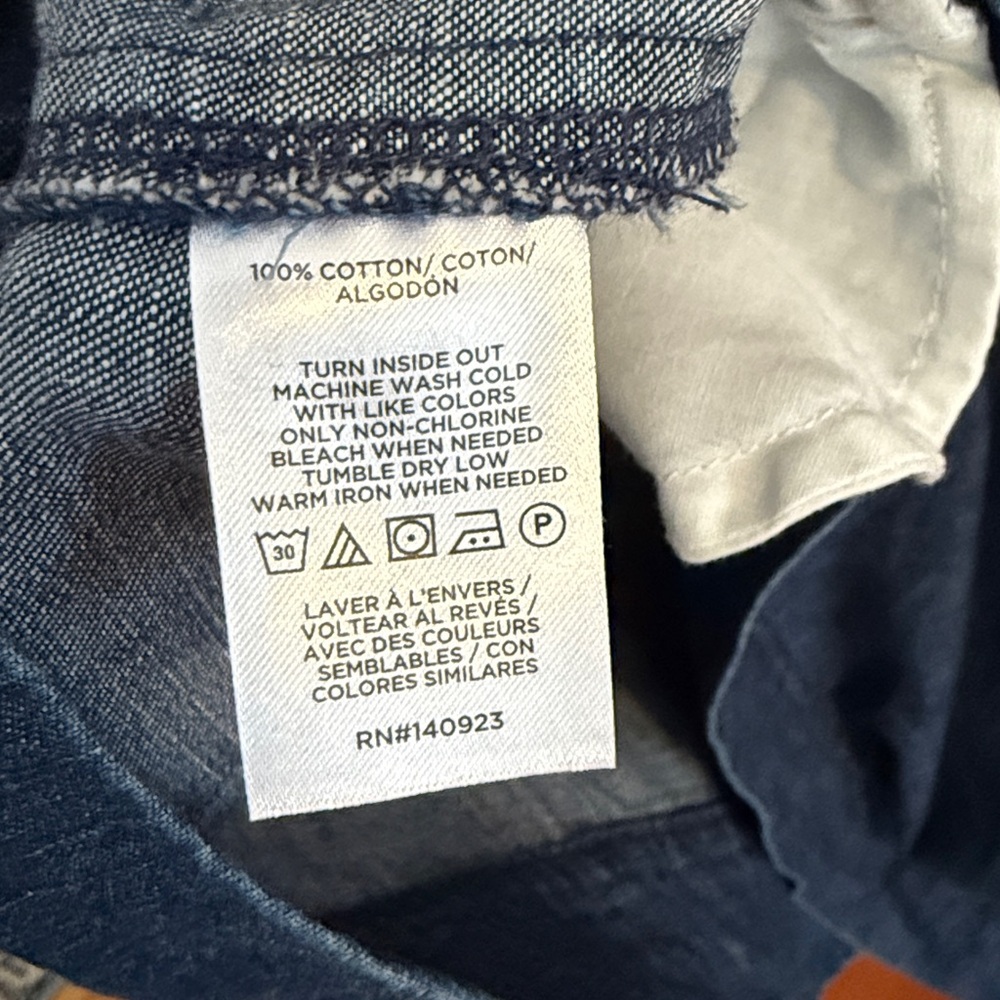 LOFT Chambray Bow Mini Pocket Dress sz M - Picture 3 of 3